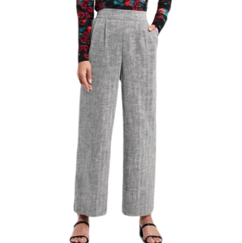 Rachel Comey Chevron High-Rise Wide Leg Tweed Pants
